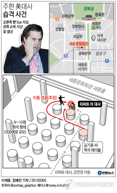 "리퍼트대사 첫술 뜨자마자 피습당해…손쓸새 없었다"(종합2보) - 6
