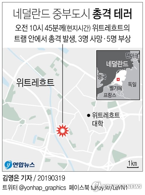 네덜란드 경찰, 위트레흐트 총격 용의자 범행 7시간여 만에 체포(종합) - 4