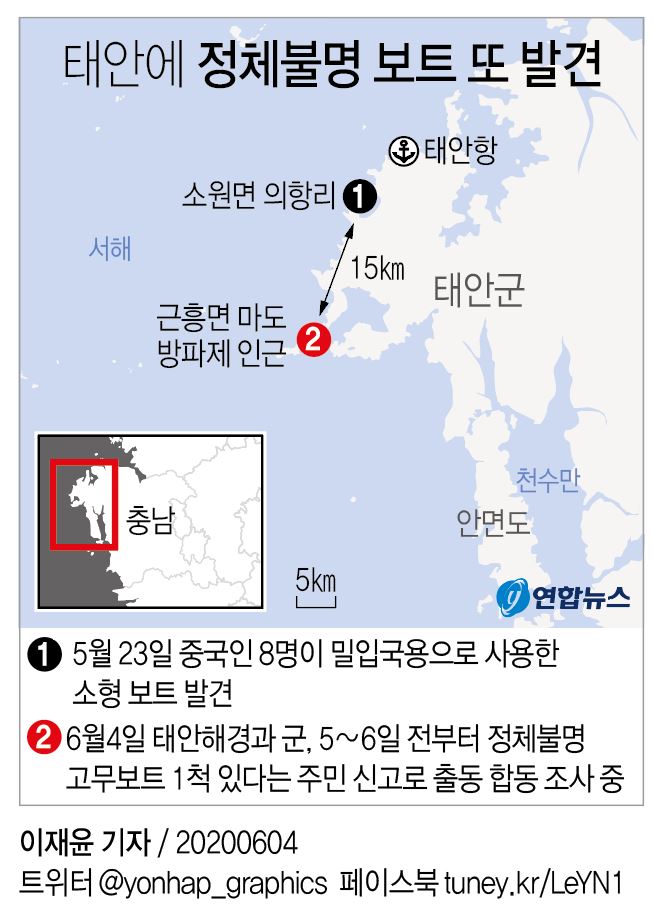 "또 뚫렸나" 태안에 정체불명 고무보트…중국인 밀입국용 정황(종합3보) - 2