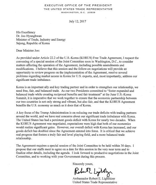 (2nd LD) USTR formally demands negotiation to revise free trade agreement with S. Korea - 2