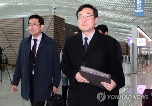 South Korea's top nuclear envoy, Lee Do-hoon, heads to Russia for consultations on North Korea on March 18, 2019. (Yonhap)