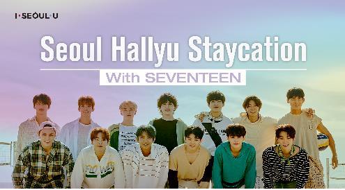 This image provided by the Seoul metropolitan government shows its online project with K-pop boy band Seventeen to introduce Korean culture to international fans of "hallyu," the global wave of Korean pop culture. (PHOTO NOT FOR SALE) (Yonhap)
