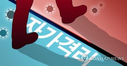 A graphic image depicting a violation of self-quarantine. (Yonhap)