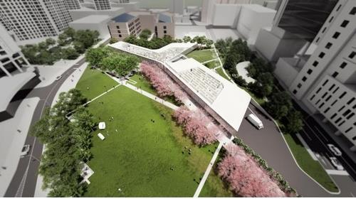 The image provided by the Seoul city government is a prospective bird's eye view of a new public art museum to be built in southwestern Seoul. (PHOTO NOT FOR SALE) (Yonhap)