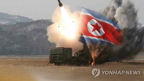 This image, provided by Yonhap News TV, shows a North Korea missile launch. (Yonhap)