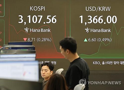 Officials work at a dealing room of Hana Bank in Seoul on July 4, 2025. (Yonhap)