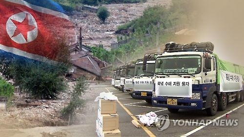 北朝鮮への支援物資を載せたトラック（資料写真）＝（聯合ニュースＴＶ）