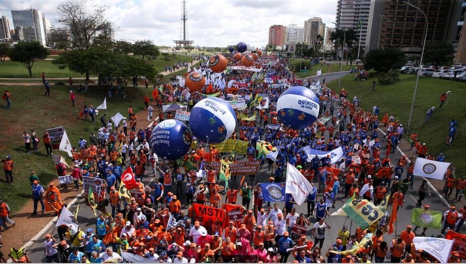 브라질리아에서 벌어진 테메르 대통령 퇴진 촉구 시위