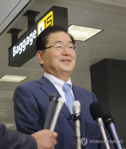 1일(미국 현지시간) 덜레스국제공항 도착한 정의용 국가안보실장