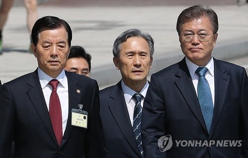 문재인 대통령과 한민구 국방장관