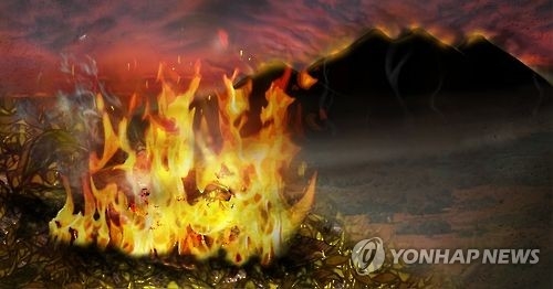 청주 옥화휴양림 인근 산불…80여명 동원 진화 중 - 1