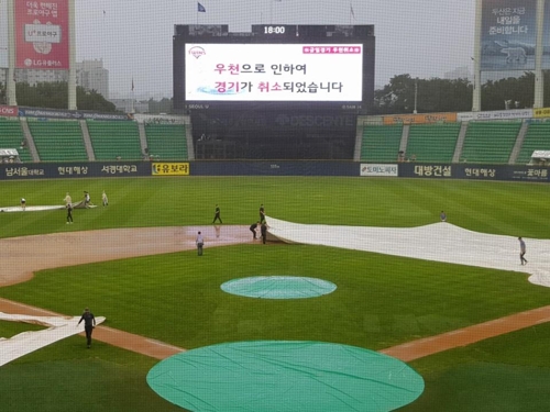 잠실경기, 우천 취소