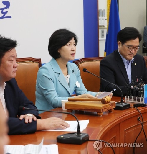 발언하는 추미애 대표