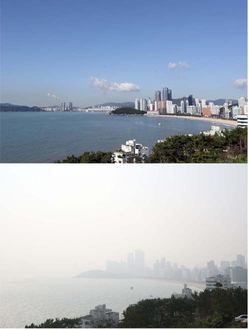 해운대 일대 비교 모습