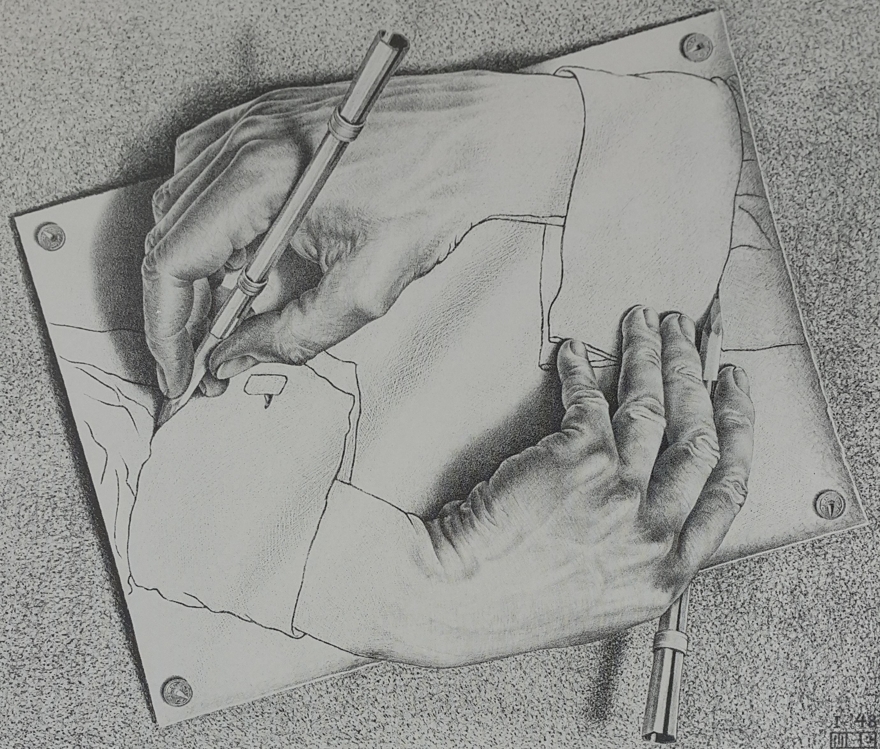 에스허르, 드로잉 핸즈2(Drawing Hands2),1948