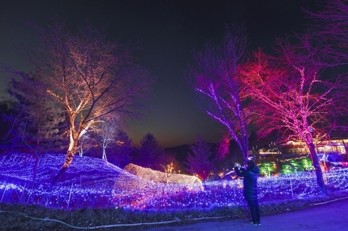 야경이 아름다운 산나물 테마공원 두메향기(성연재 기자)