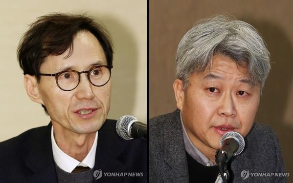 한철희 돌베개 대표(왼쪽)와 김인호 바다출판사 대표[연합뉴스 자료사진]