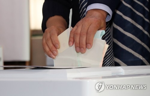 투표하는 손