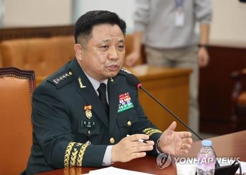 답변하는 박한기 합참의장 후보자
