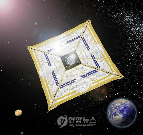 태양 광자를 이용해 솔라세일하는 일본의 '우주요트' 이카로스(IKAROS) 상상도.