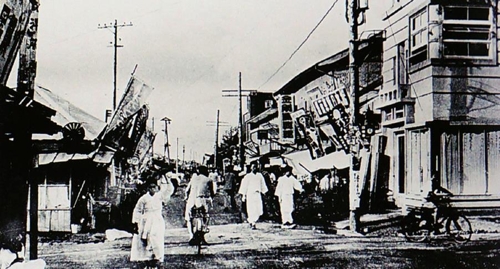 만세운동 참가자들이 행진했던 거리의 1919년께 모습