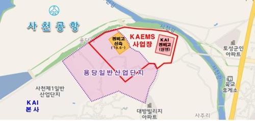 사천공항 인근 용당일반산업단지에 있는 KAEMS 사업장