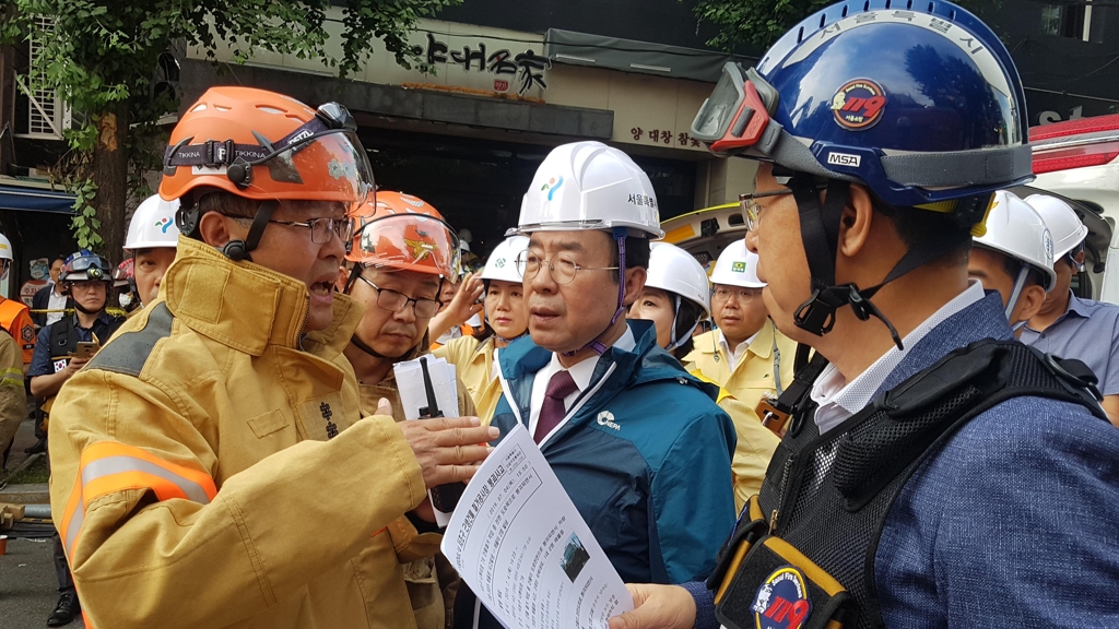 사고 현장 찾은 박원순 시장