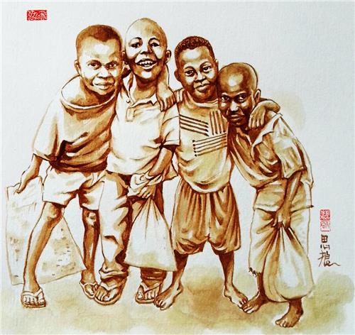 커피로 그린 그림
