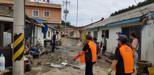 흑산도 피해복구 현장