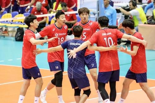 아시아선수권에 참가했던 남자배구 대표팀 선수들