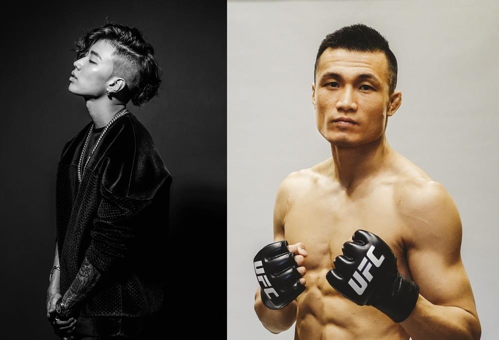 가수 박재범과 '코리안 좀비' 정찬성