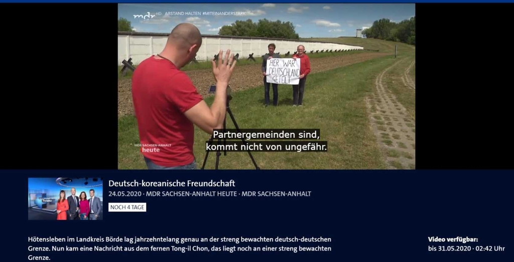 독일 접경지역 마을 훼텐슬레벤 주민들이 제작 중인 영상편지