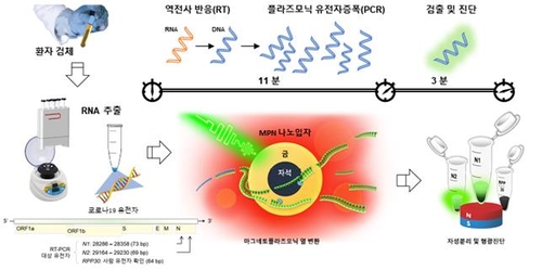 나노PCR 기술을 이용한 코로나19 바이러스 진단 과정