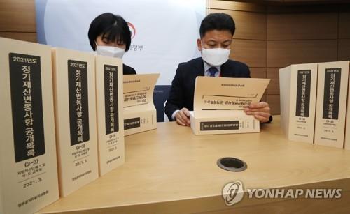 21년 고위공직자 재산 변동 1위는 누구?