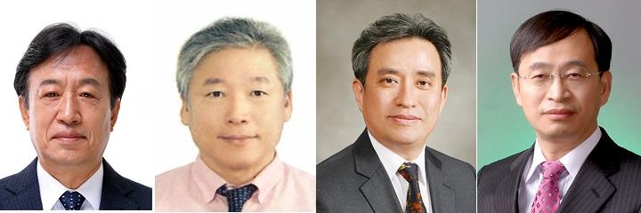 왼쪽부터 박영득·이진용·김병석·한석윤 신임 기관장