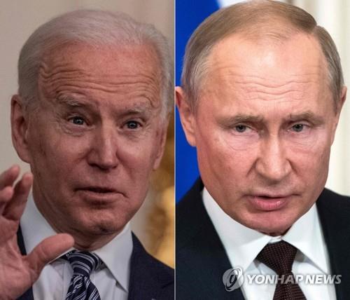 16일 제네바서 첫 정상회담 하는 바이든(좌) 미국 대통령과 푸틴 러시아 대통령