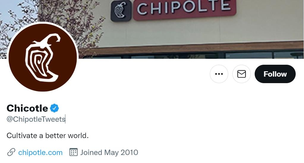 트위터 계정 이름을 '치콜레'로 바꾼 미국 멕시칸 음식 체인 치폴레