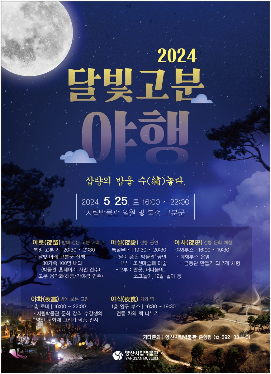 삽량의 밤을 수놓다…양산시립박물관, 25일 '달빛 고분야행'