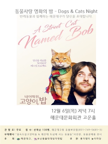 부산 해운대구, 영화 '내 어깨 위 고양이, 밥' 상영 - 1