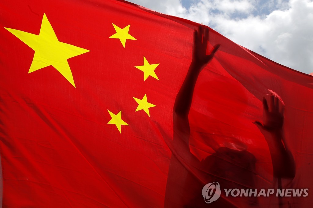 '홍콩보안법' 통과 반기는 홍콩의 친중국 지지자들