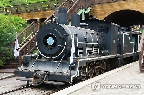 곡성 가정역 증기기관차