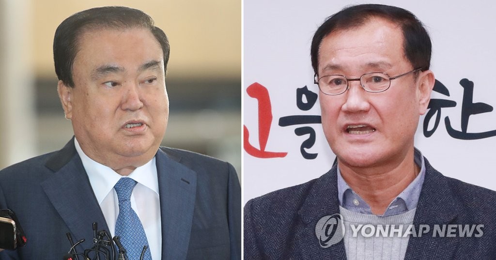 더불어민주당 문희상 의원(왼쪽)과 처남인 김승수씨 [연합뉴스DB]