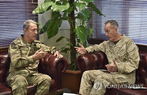 美·터키 군 최고지휘관 '시리아 IS 격퇴전' 논의