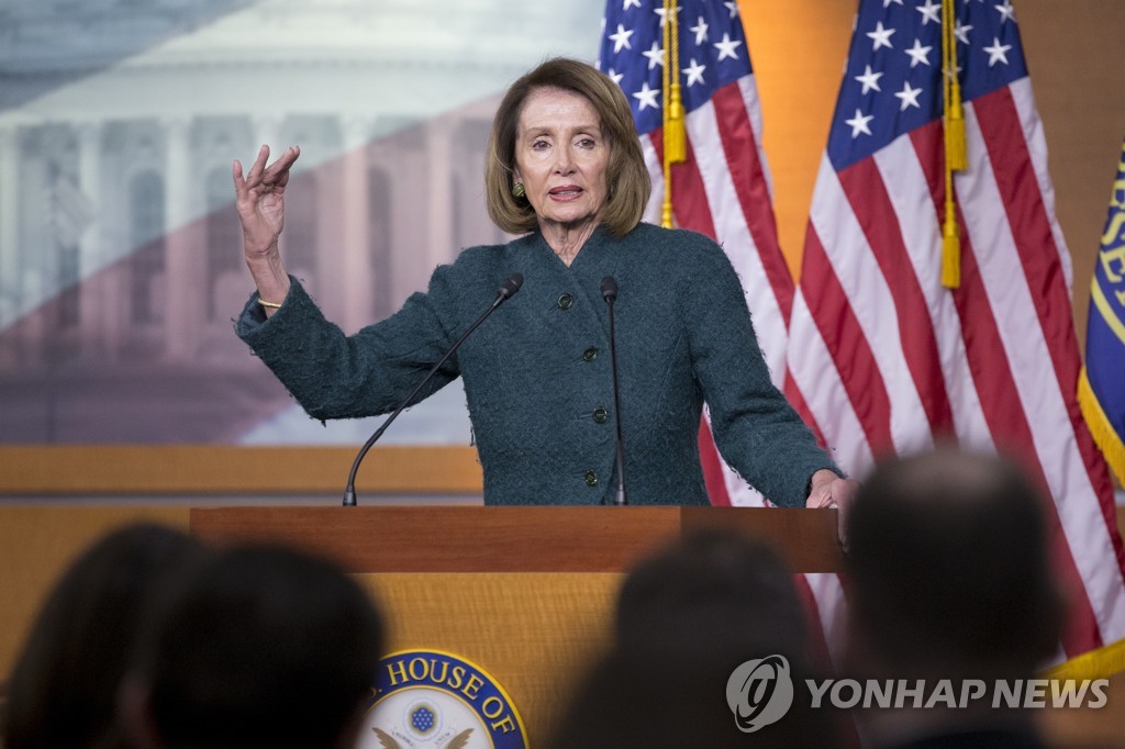 펠로시 美 민주당 하원의장, 셧다운 사태 관련 기자회견