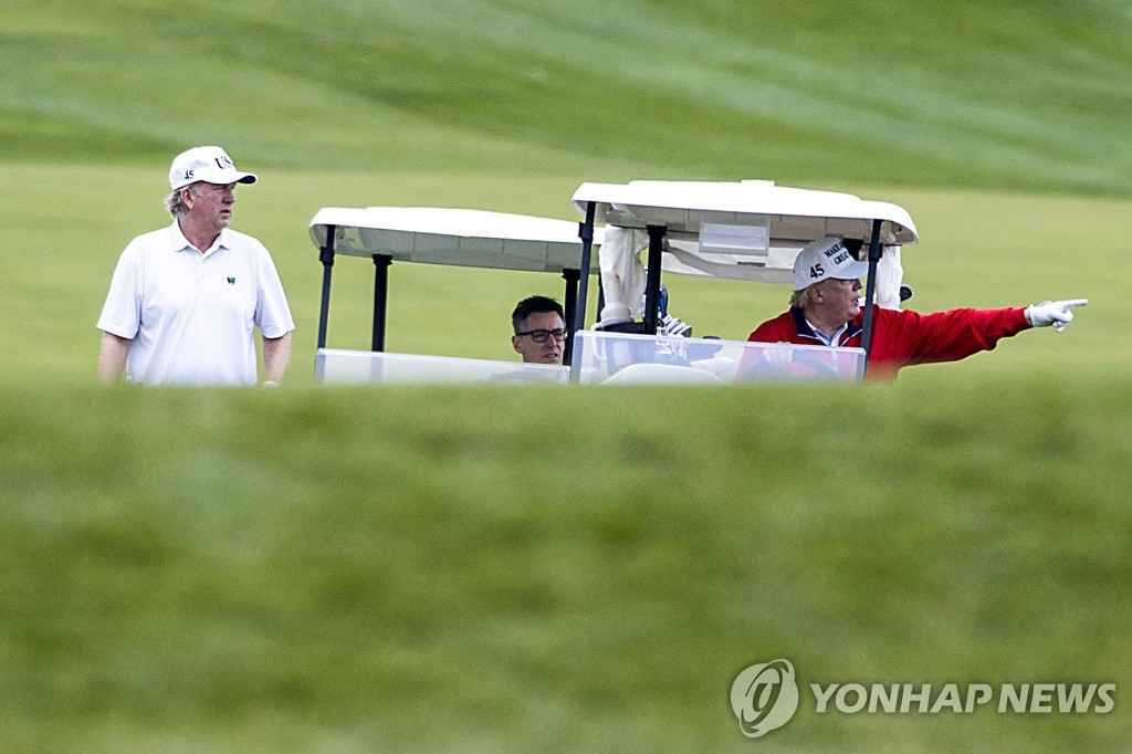 US-PRESIDENT-TRUMP-RETURNS-TO-TRUMP-NATIONAL-GOLF-CLUB