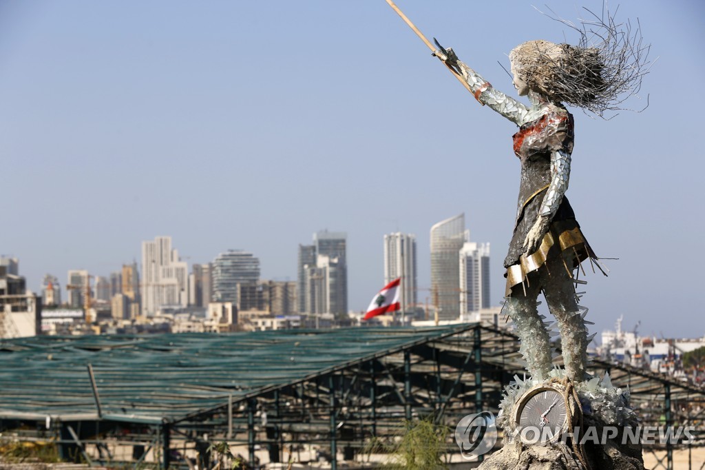 LEBANON-BEIRUT-EXPLOSION-STATUE