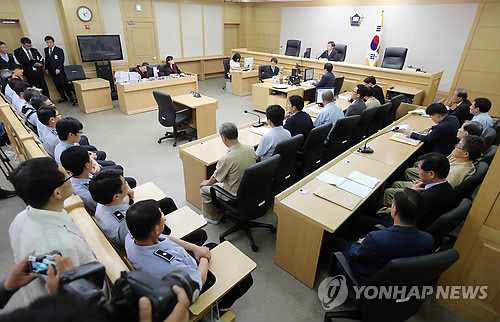 광주지법 목포지원(제1형사부) 법정에서 세월호 관련 재판이 열리고 있다. (연합뉴스 자료사진)