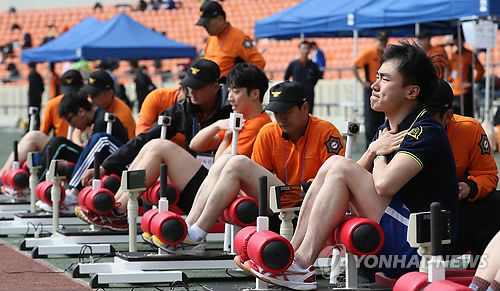 소방공무원 체력시험(연합뉴스 자료사진)
