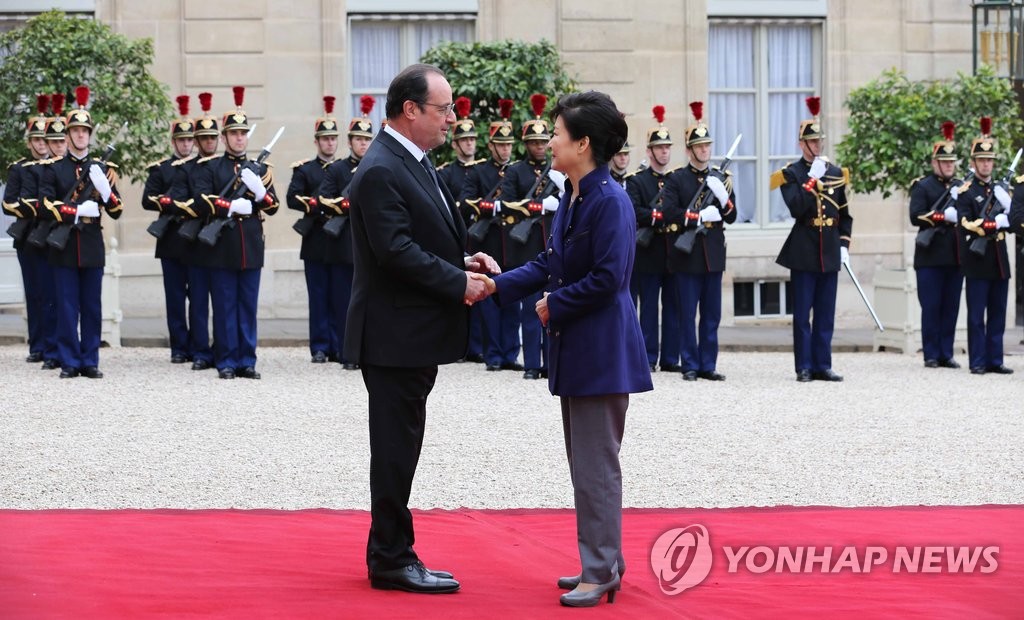한불 정상 악수