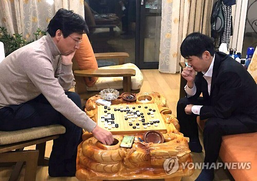 이세돌과 바둑두는 안희정